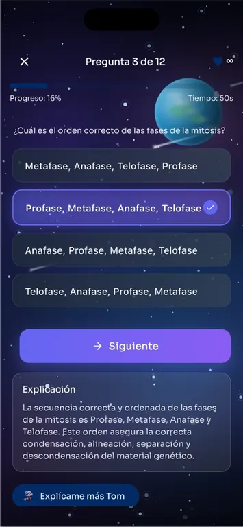 Pantalla real de un simulacro cronometrado en Formatom
