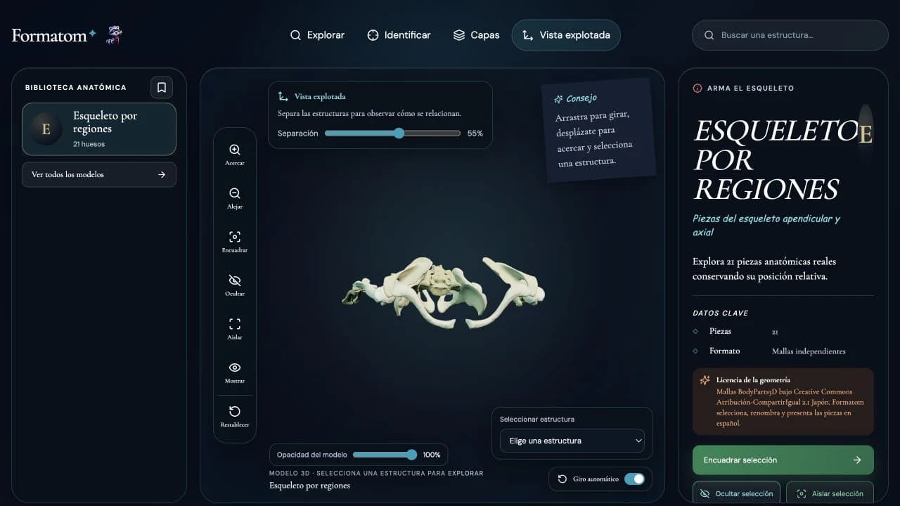 Captura del juego Arma el esqueleto