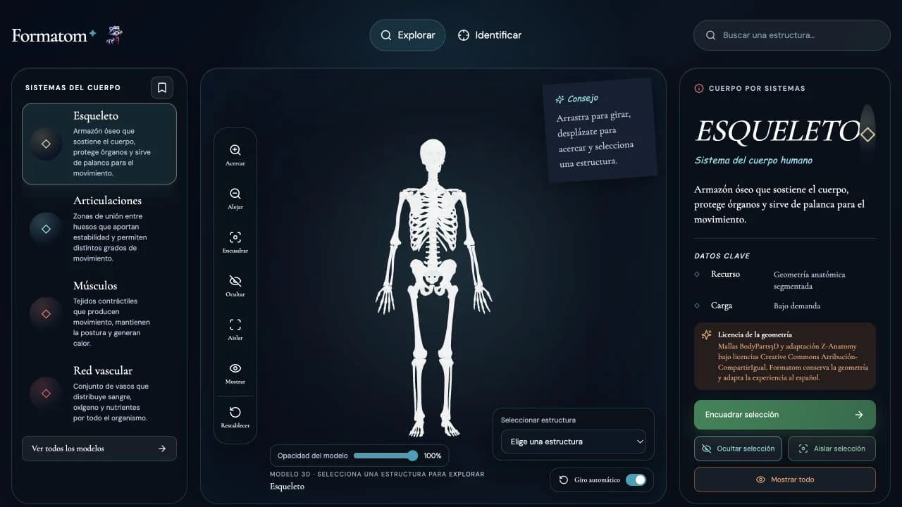 Captura del juego Cuerpo por sistemas