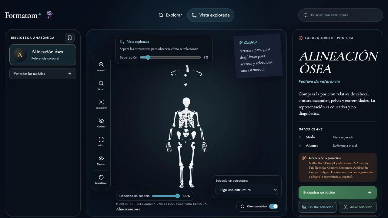 Captura del juego Laboratorio de postura