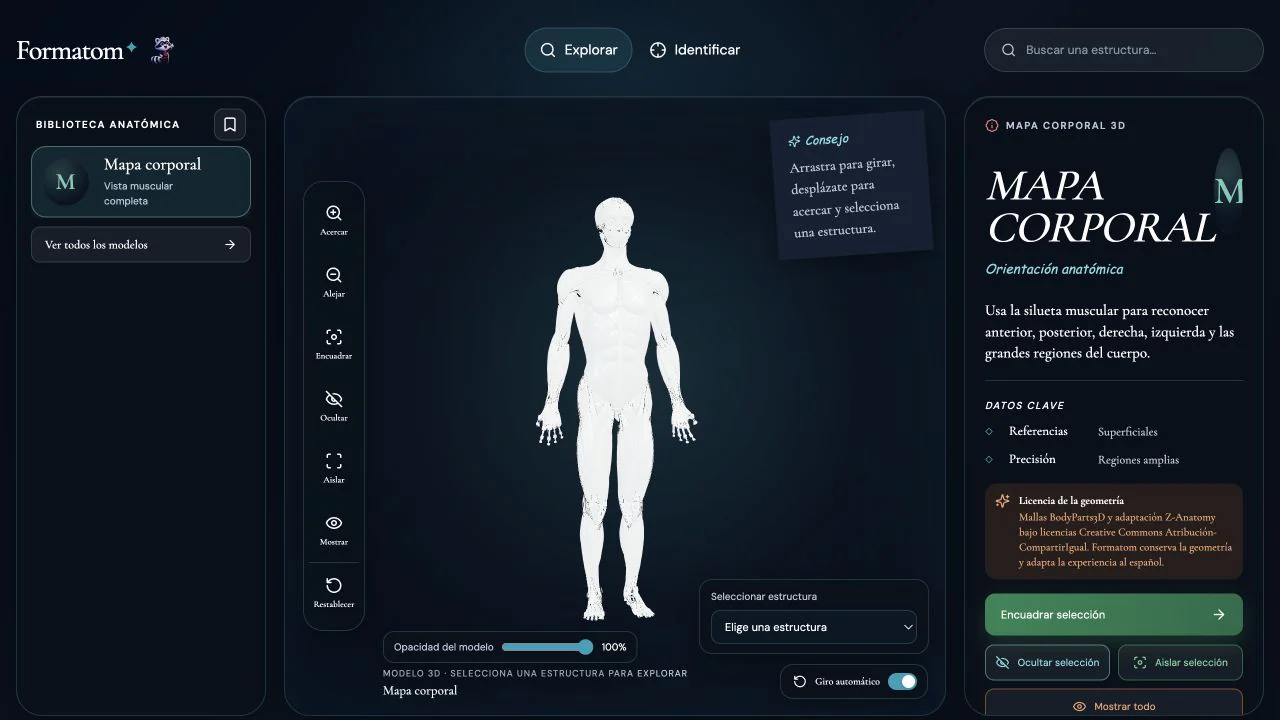 Captura del juego Mapa corporal 3D